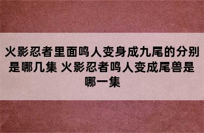 火影忍者里面鸣人变身成九尾的分别是哪几集 火影忍者鸣人变成尾兽是哪一集